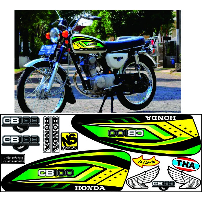 VARIASI MOTIF MOTOR HONDA CB100 STRIPING STIKER CB100