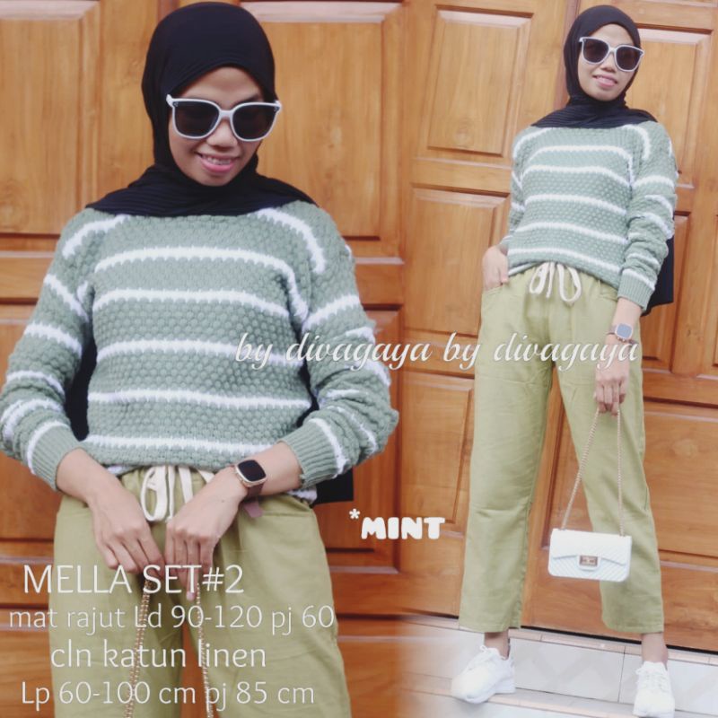SETELAN RAJUT CELANA PANTS MELLA#2