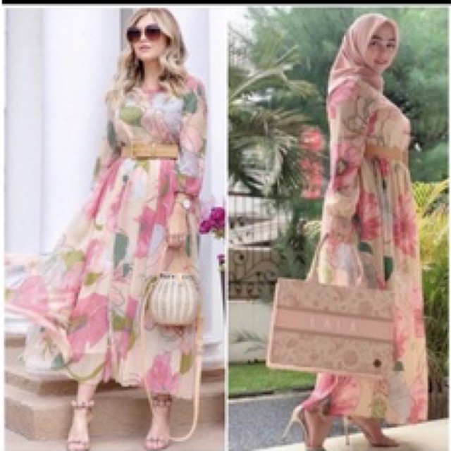 DRESS MAXI DUBAI PINK IMPORT BKK