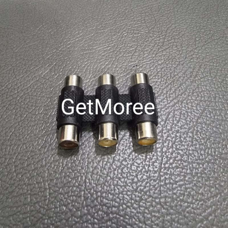 Sambungan Cover Triple RCA Cabang 3 3way Female to Female Adapter