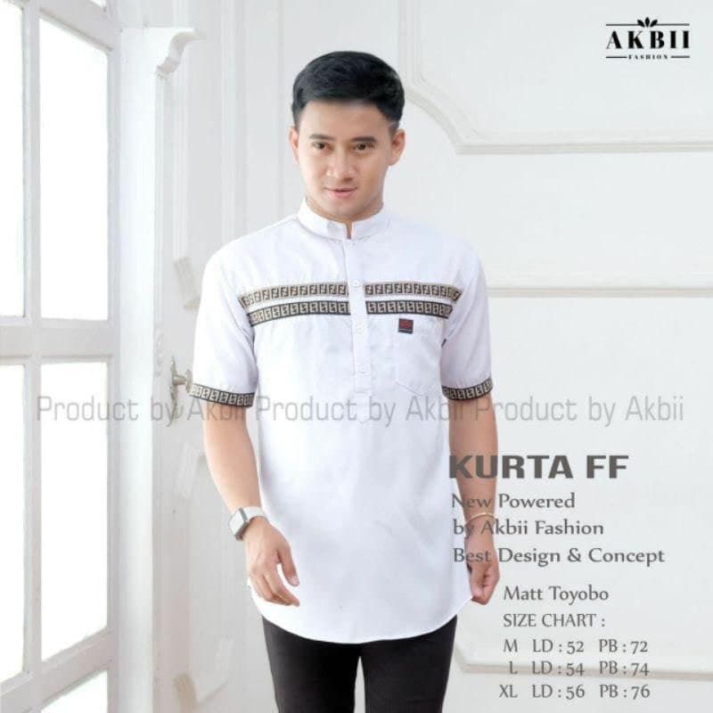 Kurta koko dewasa lengan pendek/koko kurta ff terlaris bahan katun toyobo