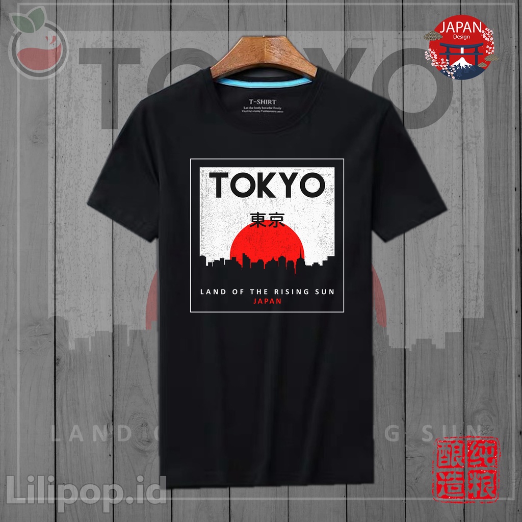Lilipop Kaos Tshirt  Pria Tokyo Japan Nippon Jepang Baju Distro Basic Lengan Pendek Cowok Kasual
