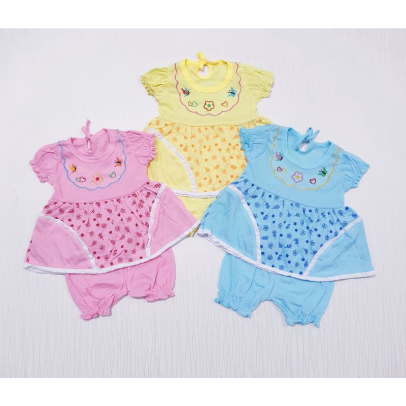 setelan dress anak perempuan 0-12 bulan