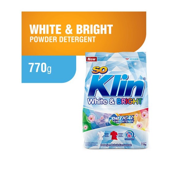 SO KLIN WHITE AND BRIGHT DETERJEN DETERGENT 770 GRAM