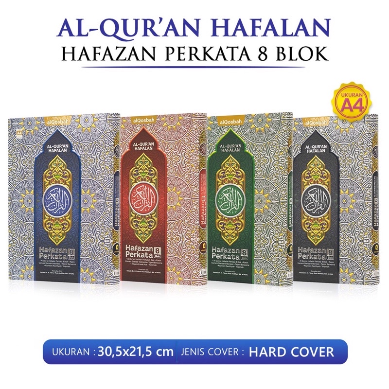 A4 I Alquran Alqosbah / Alquran Hafazan 8blok Perkata