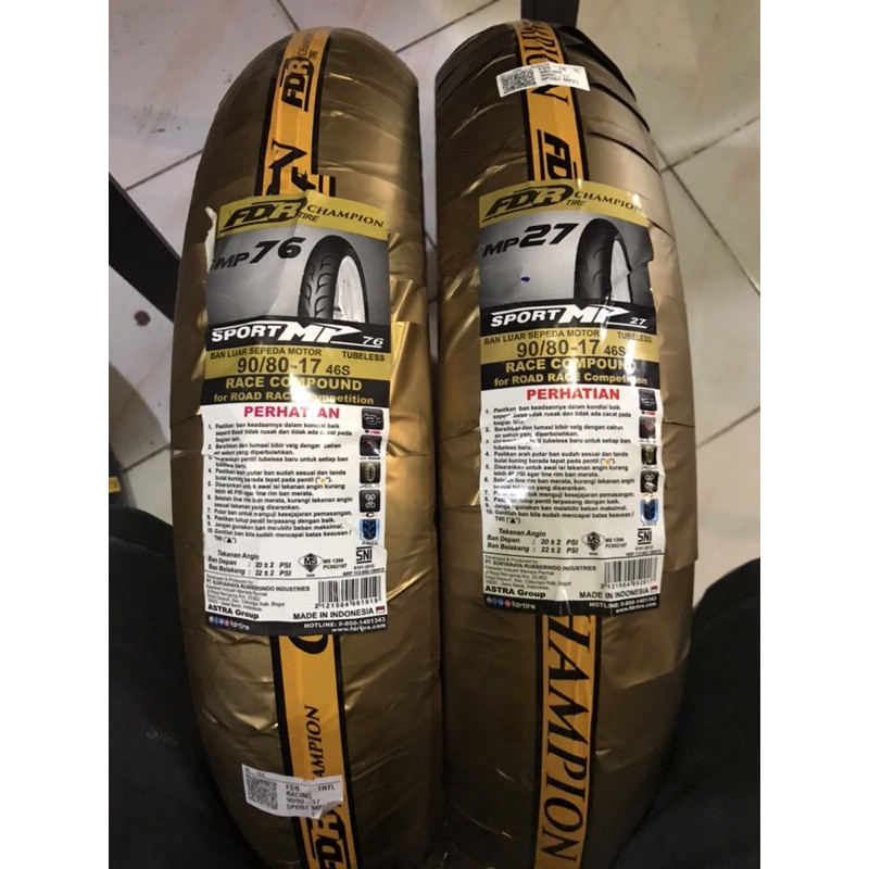 Ban luar motor tubles soft coumpound racing ring 17 90/80 -17 FDR MP76 MP27 90/80-17 baru