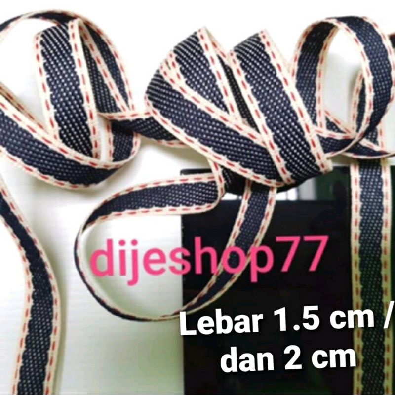 Pita twill denim ( ROLL BESAR ) list celana jeans selvedge lebar 1,5 cm / twill tape bisban 1,5cm / 