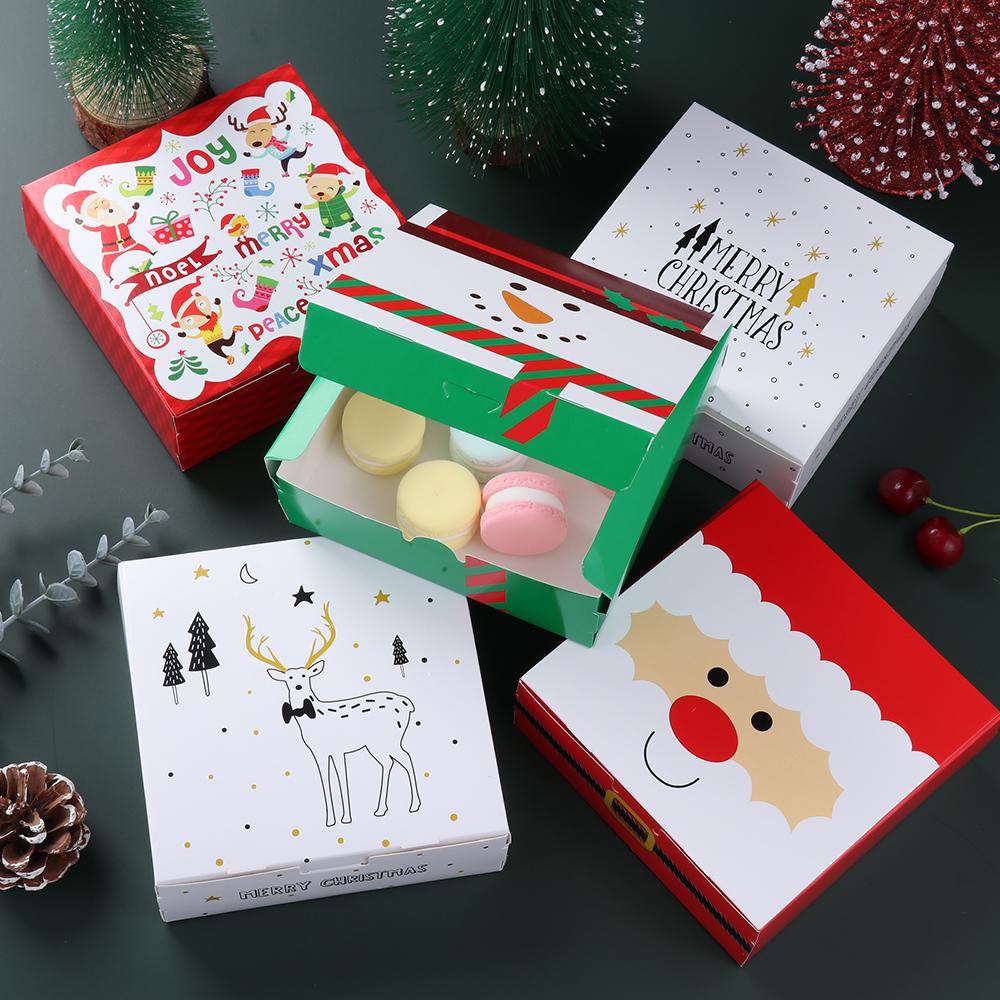 Top Christmas Gift Box Natal Kado Hadiah Packaging Kotak Kue Kering Deer Merry Christmas