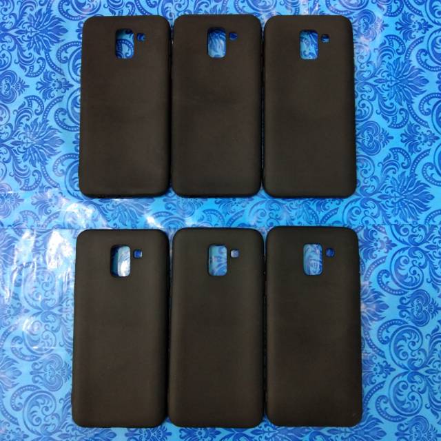 Black matte case samsung A6 plus / case polos hitam a6 plus