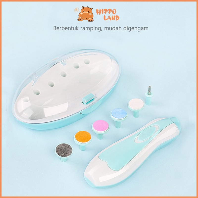 HIPPO LAND Baby Nail Trimmer Gunting kuku bayi elektrik Grinding pedicure 171