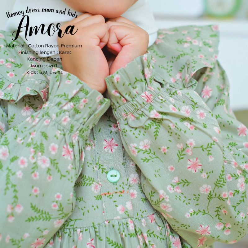 BeautyOne - Homey Dress Amora Jumbo Gamis Mom &amp; Kids Couple Dress Flower Bahan Katun Rayon Premium Nyaman Dipakai | Bisa COD