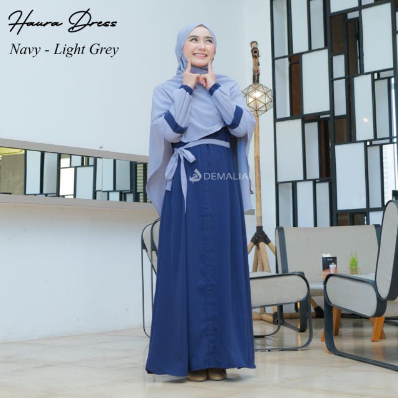 Gamis Haura / Haura dress, gamis polos dua warna
