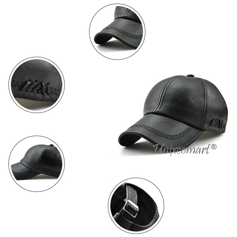 Topi Baseball Jamont ZIG ZAG Stitch Hat Casual Sport Pria Wanita Topi Kulit Leather PU