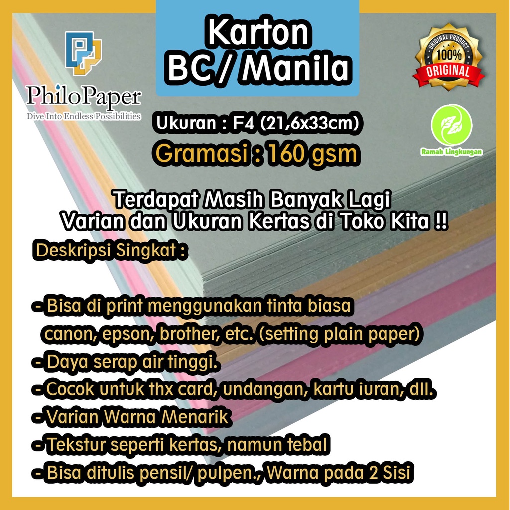 

Karton BC Manila 160 Gsm F4