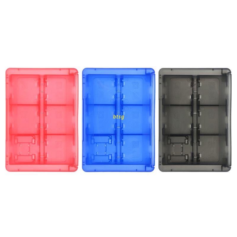 btsg 24 in 1 Protective Case Game Cards Cartridge Holder Storage Box Organizer Shockproof Shell Portable for Switch 3DS 2DS/DS Lite/DSL