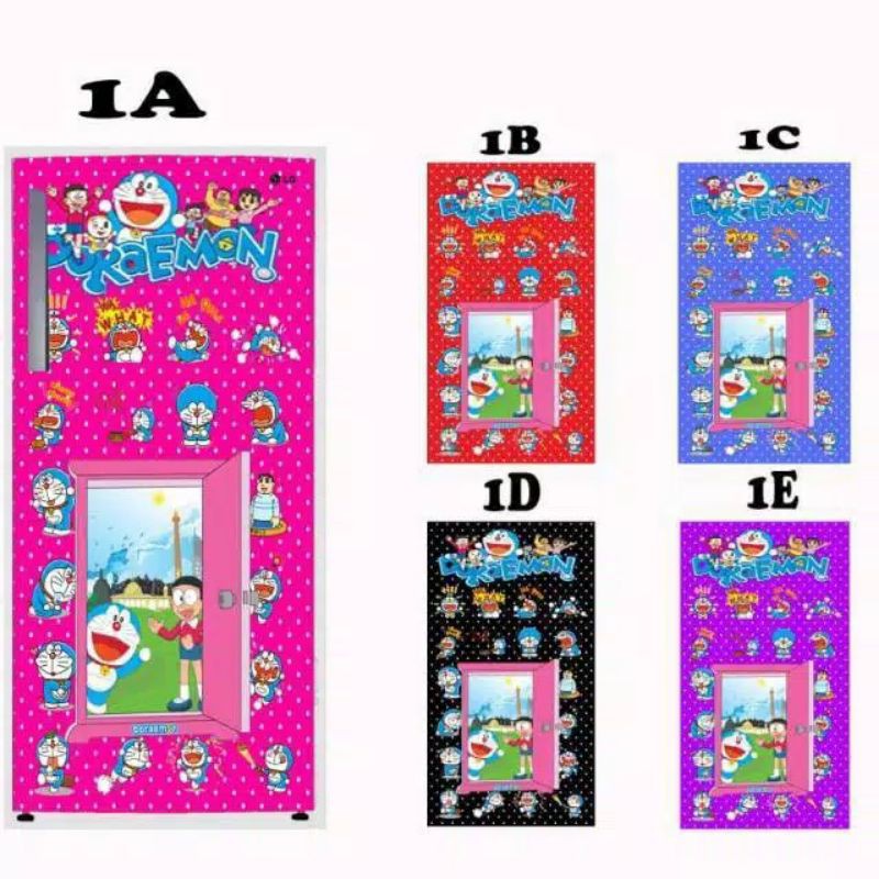 Stiker kulkas 1 pintu motif Doraemon