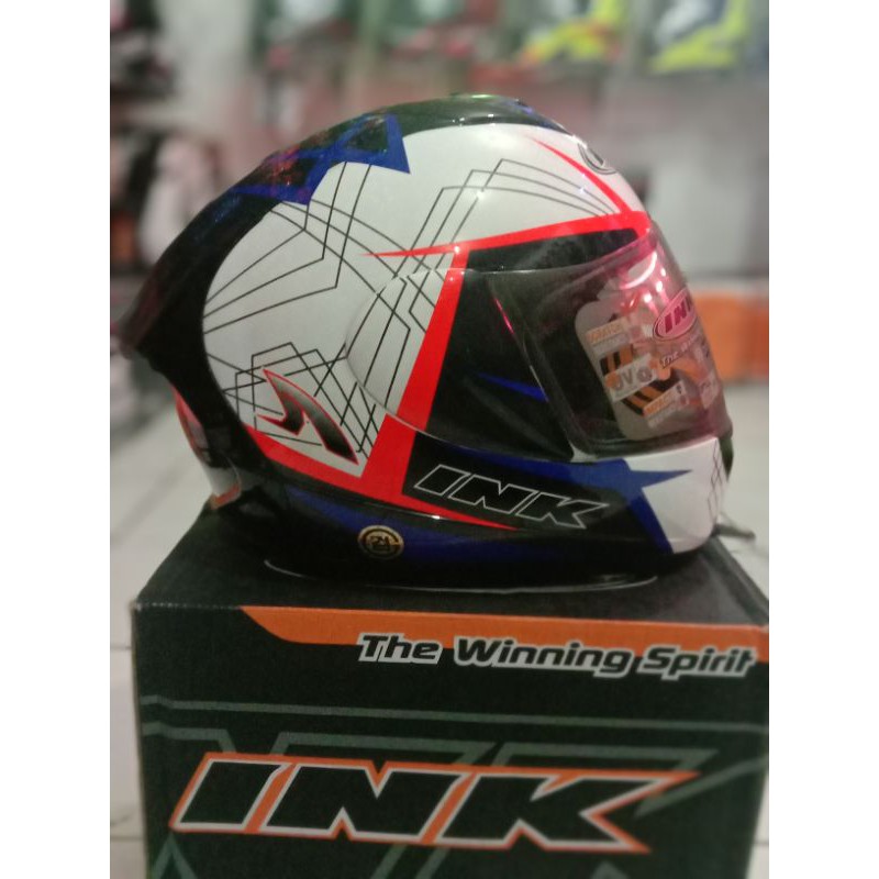 HELM INK CL MAX SERI 3 RED BLACK WHITE BLUE