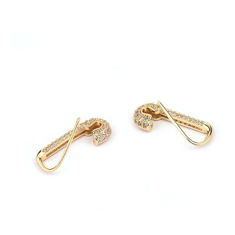 1pc Anting Tindik Tragus Helix Pinna Diameter Dalam 8mm Bahan Tembaga Dengan Zircon