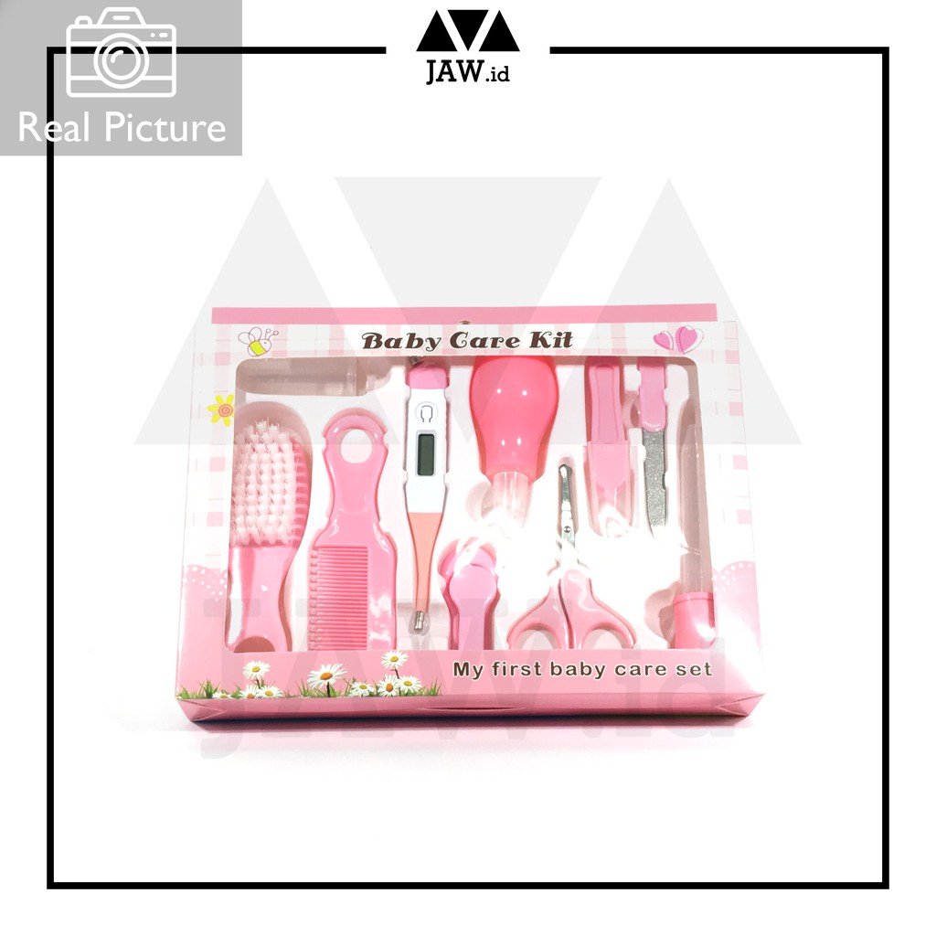 Baby Care Kit 10 in 1 Kado Lahiran Set Perlengkapan Bayi Sisir Bayi-Pink