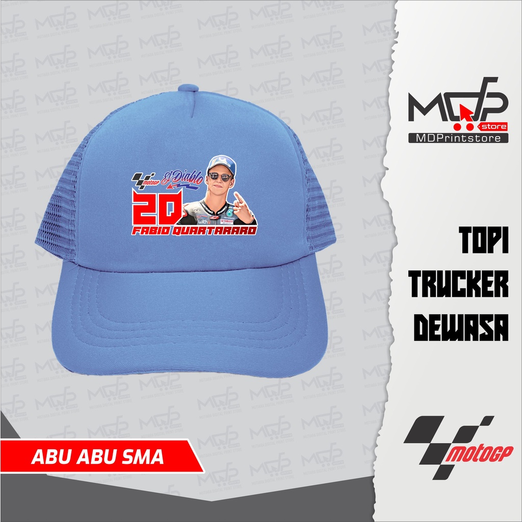 TOPI FABIO QUARTARARO 20 MOTOGP MANDALIKA TOPI TRUCKER MDPRINTSTORE