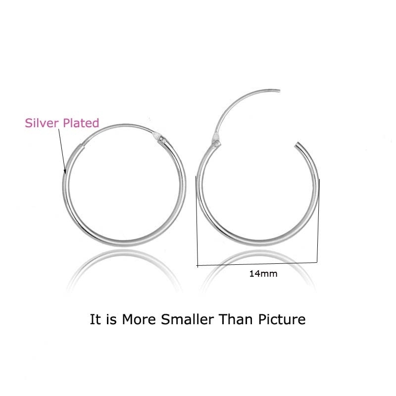 1pairs Silver Plated Hoop Earrings Female