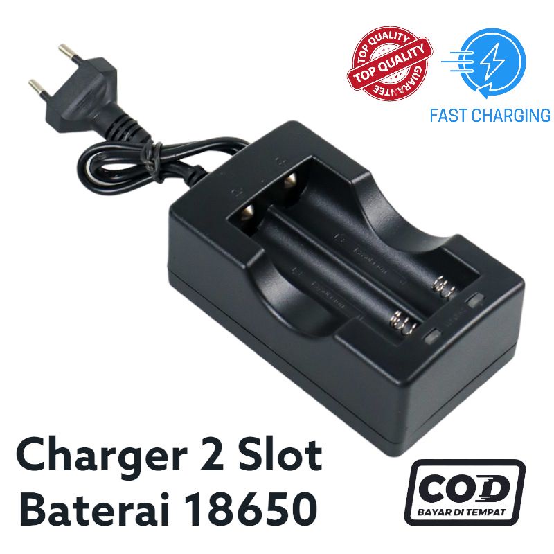 TERMURAH Taffware Charger Baterai 18650 Dual Slot Battery Isi 2 Fast Charging