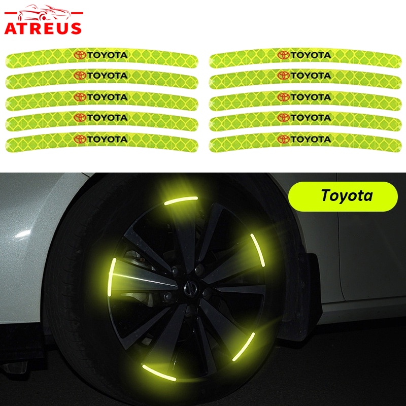 20pcs Stiker Reflektif Peringatan Ban Mobil Toyota Avanza Rush Kijiang Innova Calya Razie Yaris Wish Corolla Cross