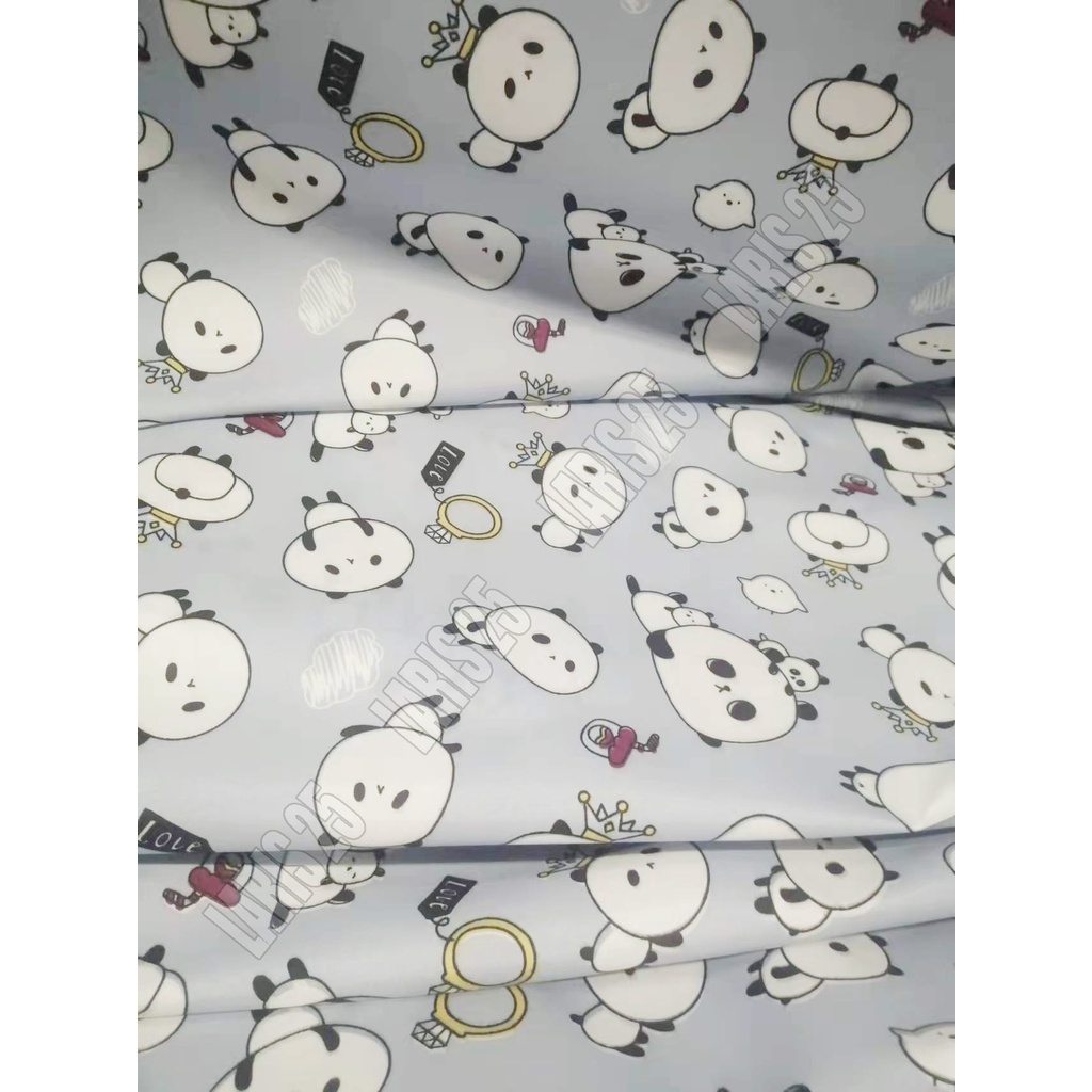 TERMURAH BAHAN KAIN MOTIF PANDA TERLARIS KATUN MIKROTEX UTK SPREI GORDEN BEDCOVER BAJU PER 0,5M DAN 1M