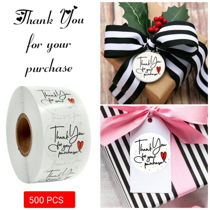 

Stiker THANK YOU FOR YOUR PURCHASE 500PCS LOVE Label Stiker THANK YOU PACK PEMBELIAN