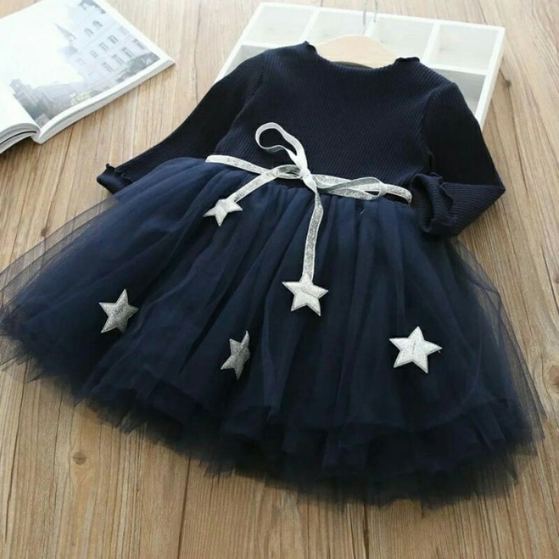 Baju Anak Perempuan/Dress Anak Umur 3-4 Tahun/ Baju Pesta Anak Termurah Dress Starlie Kid