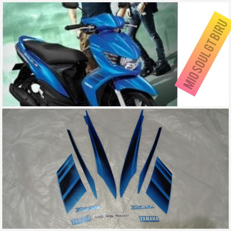Striping Stiker Lis Yamaha Mio soul GT Biru 2011 Standar Ori
