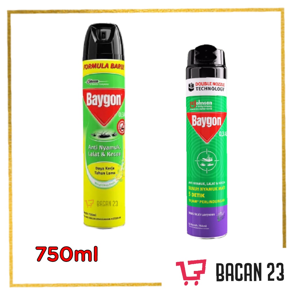 Baygon Aerosol ( 750 ml ) (Lavender - Citrus Fresh ) / Baygon Semprot / Obat Nyamuk Serangga