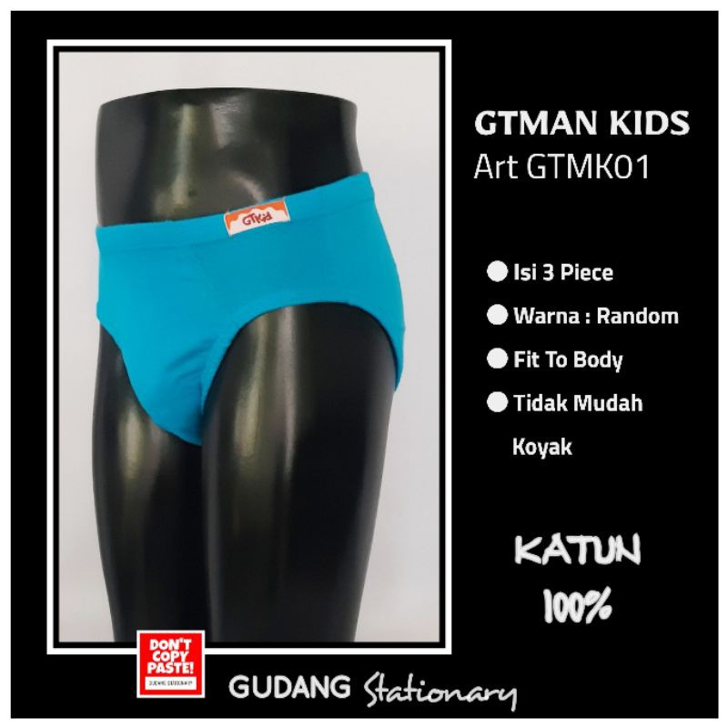 GT Man Kids Briefs Classic GTMK01 [ Isi 3 piece ]