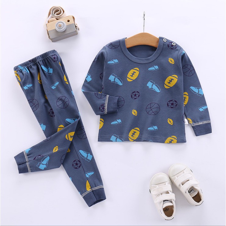 Plazababyku KIDS SUIT PIYAMA HITS FULLPR Setelan Anak Bahan Kaos Celana Berkualitas Import H1-1