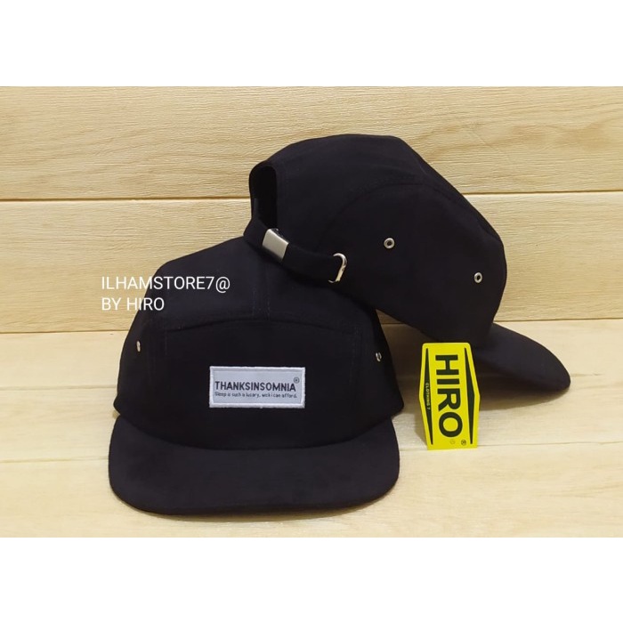 ✨ READY✨ Topi Distro Pria/Topi Snapback Bordir THANKSINSOMNIA Hip-Hop - Hitam, All Size KODE 121121