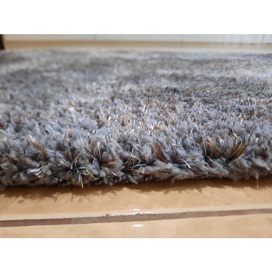 Karpet Shaggy Alice Silk Elastic Rug 140x200 Light Grey-4