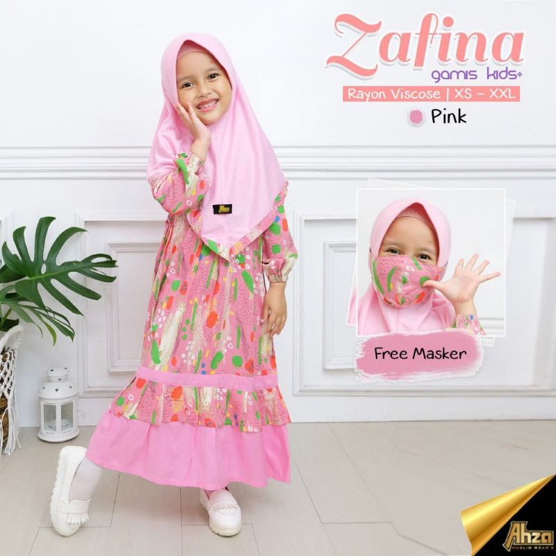 Gemis anak Zafina by ahza baju muslim anak motip fashion muslim kid size  L-Xxl