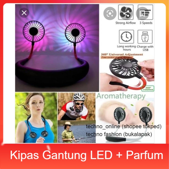 Kipas Gantung LED + Parfum Hanging Neck atau kipas angin gantung leher