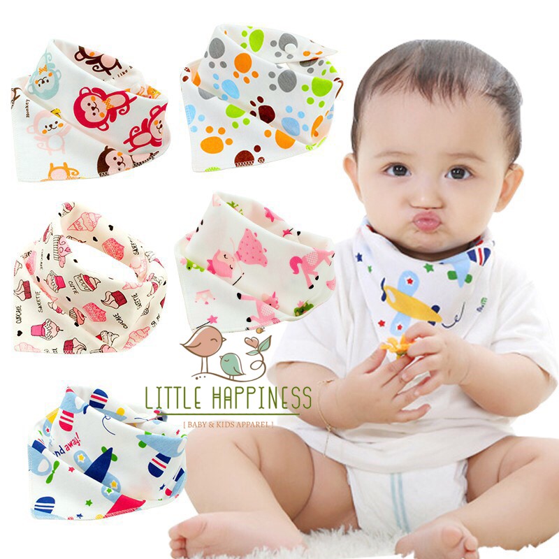 TATAKAN ILER SLABER KAIN / SLABBER / BIB / HANDUK AIR LIUR BAYI / KATUN SEGITIGA KARTUN