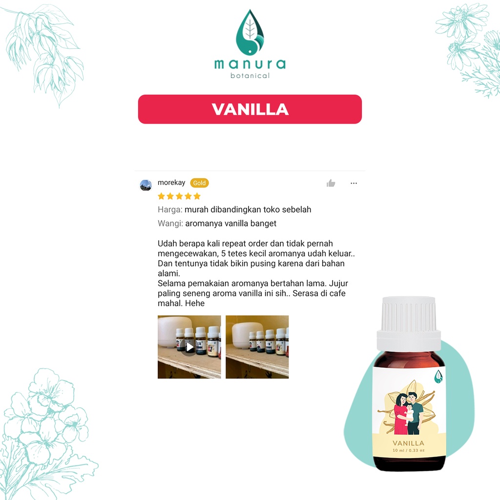 Manura - Vanilla Oil Certified Organic &amp; Therapeutic Grade Natural 100%