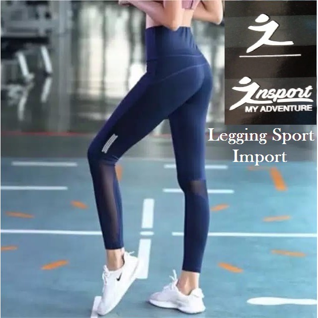 Legging Jaring Bawah Impor Sport Olahraga Gym / Celana  Panjang Senam Yoga Fitness WSM 1799