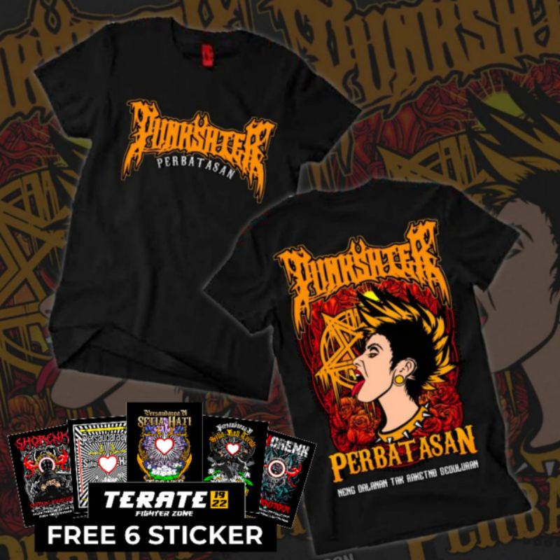 KAOS PSHT PUNKSHTER PERBATASAN SABLON DTF/BISA UNISEX