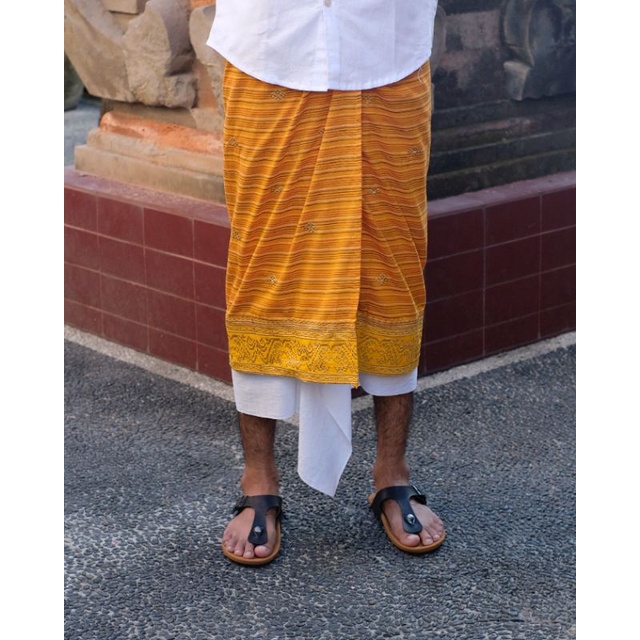 Saput Endek Kombinasi Bordir Semi Songket / Busana Adat Bali / Busana Adat Bali Pria / Pakaian Adat 