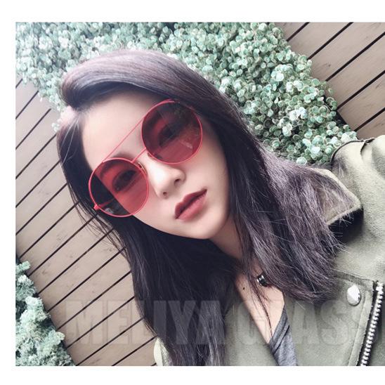 Kacamata Hitam Wanita Model Vintage Frame  Metal Bulat 