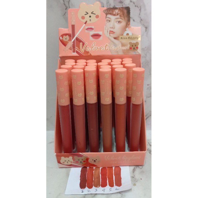 PROMO PER6PCS LIP GLOSS MATTE KISS BEAUTY VELVET AIR LIP GLAZE NO.70143 | 70243-03