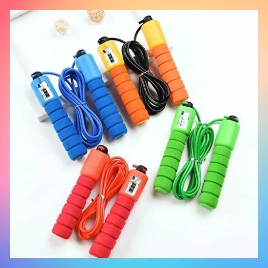 Jump Rope Skiping Soft Handle with Counter / Tali Lompat Skipping Dengan Penghitung Loncatan / Tali Skipping