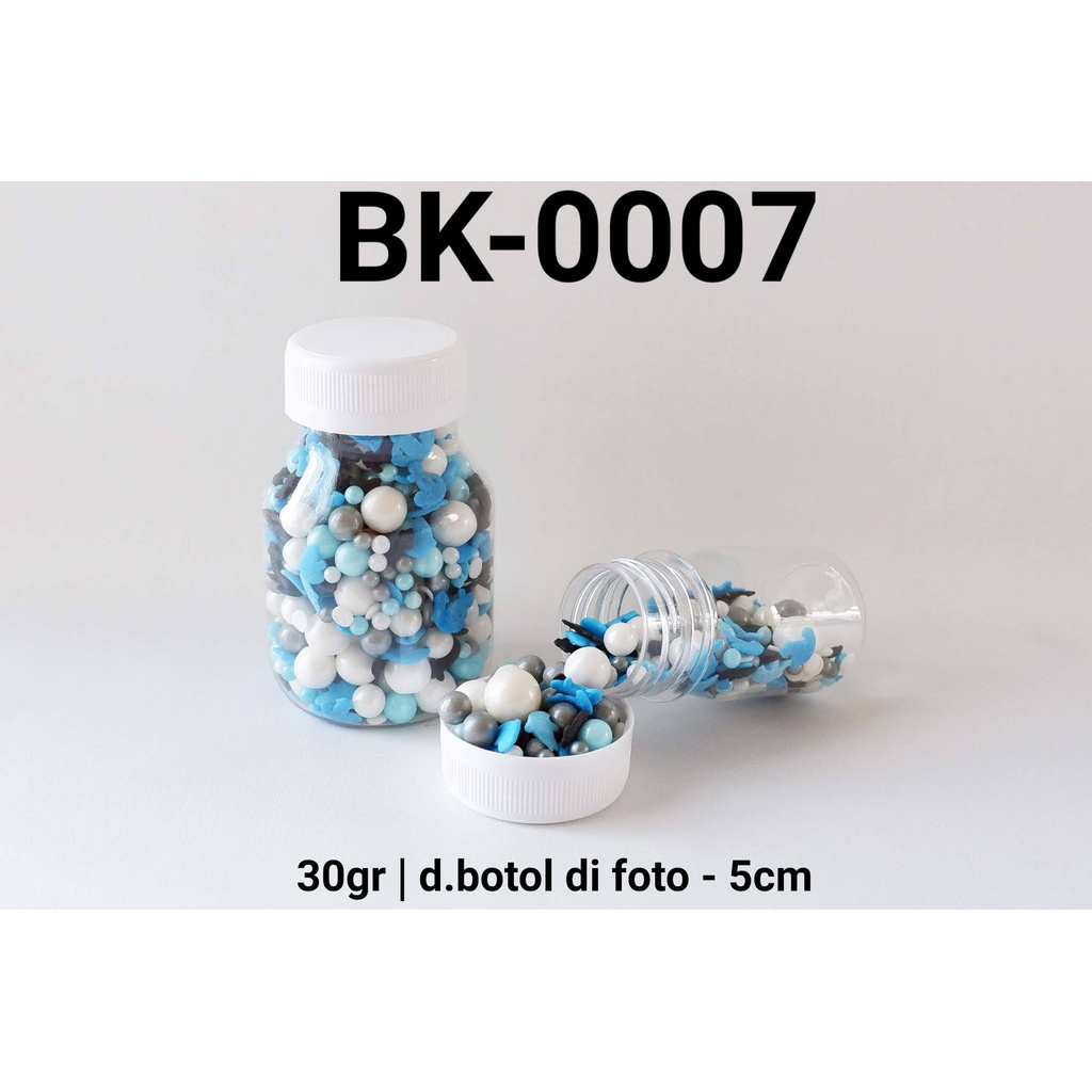 

BK-0007 YBB Sprinkles sprinkle sprinkel mix biru hitam putih 30gram