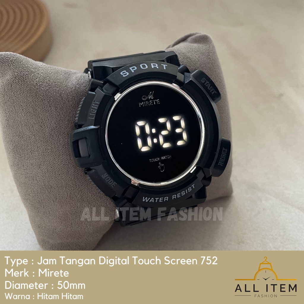 COD✅ Jam Tangan Digital Touch Screen Mirete 752 / Sport Watch / Jam Fashion / Jam Modern Layar Sentuh / Tanggal Bulan Tahun