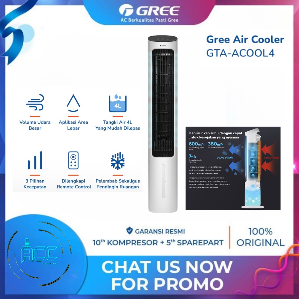 Jual GREE TOWER AIR COOLER GTAACOOL4 Kapasitas 4L Shopee Indonesia