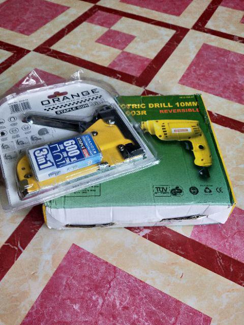 Mesin Bor Listrik 10mm Electric Drill Reversible Bolak Balik Kenmaster